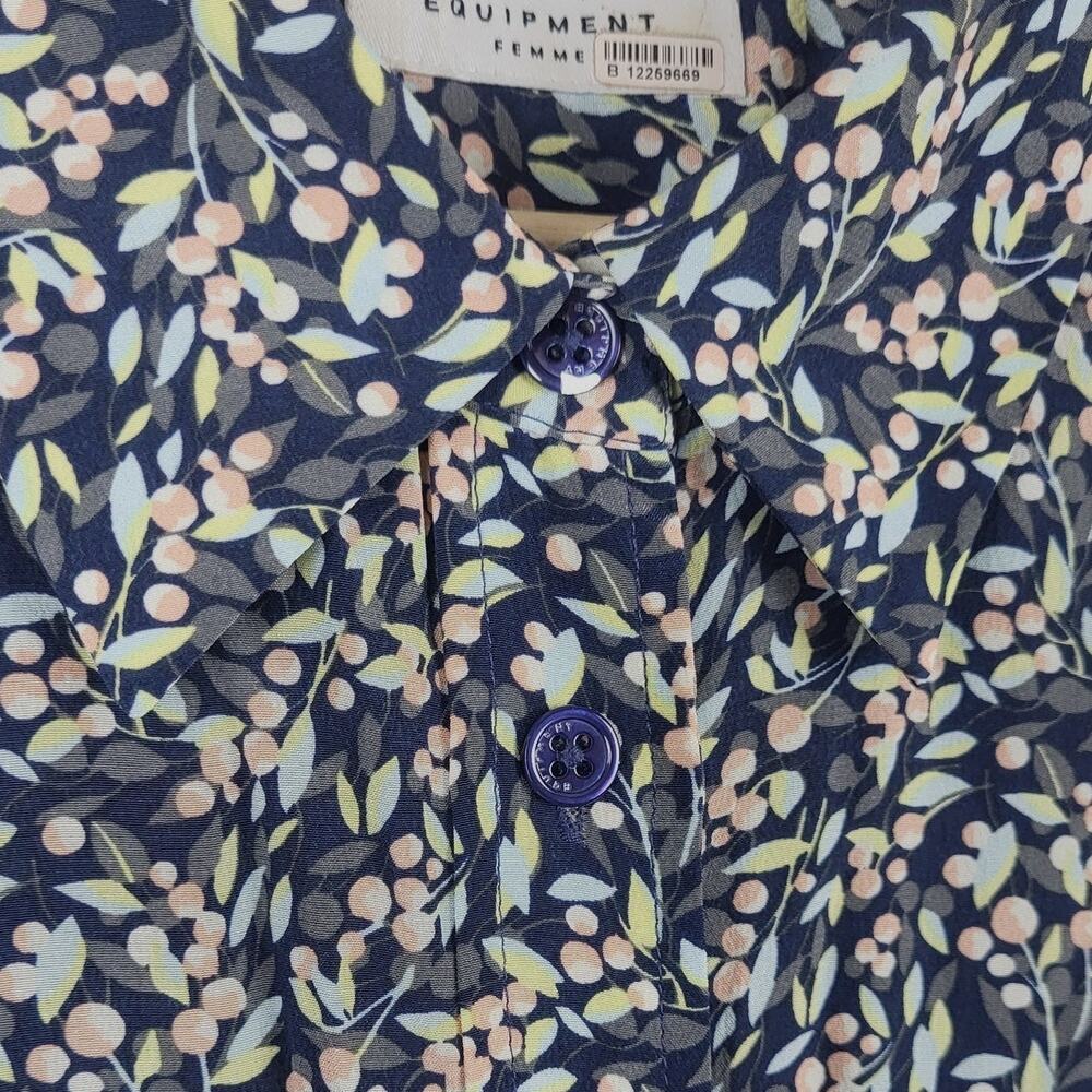 Equipment Femme Floral Silk Sleeveless Slim Signature Shift Shirt Dress | Size M - Picture 9 of 12